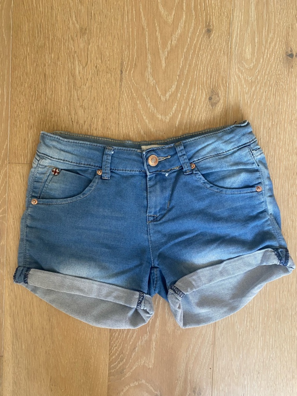 Kids Blue Denim Rolled-Hem Shorts